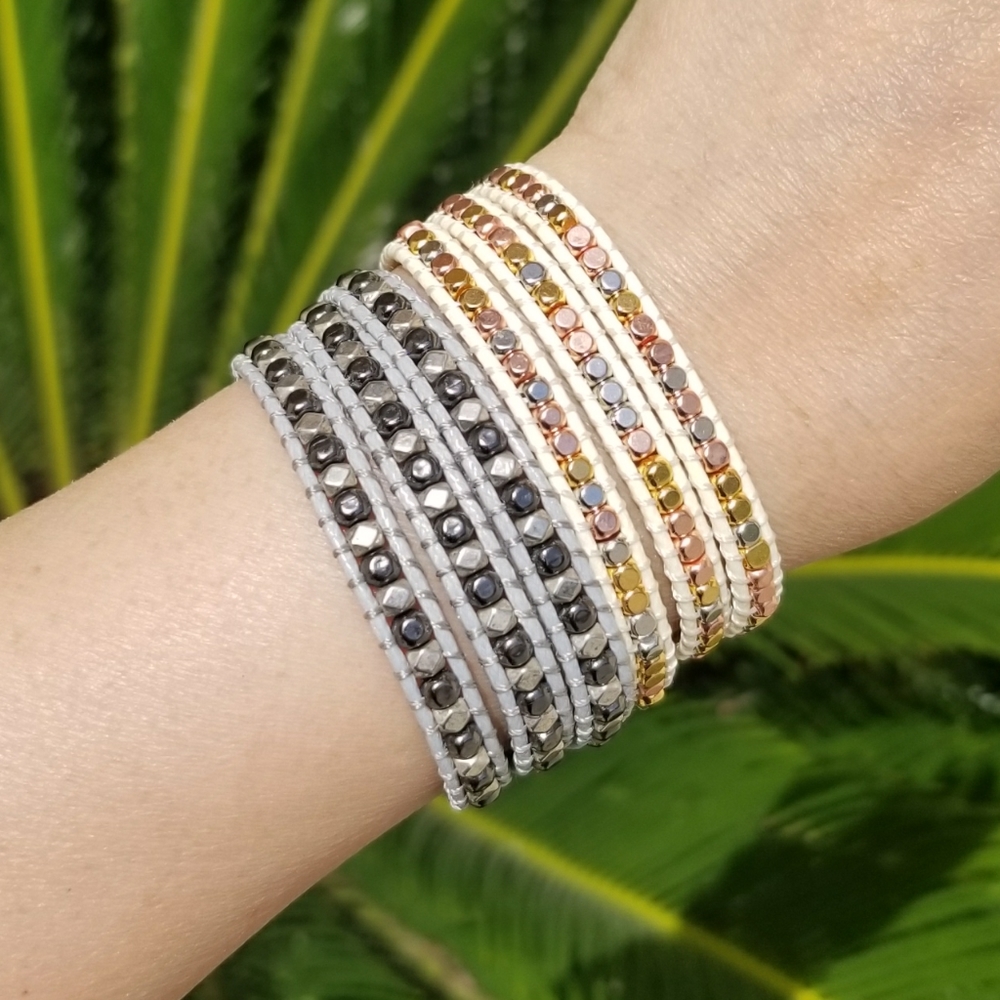 NEW Handmade 3 Wrap Bracelet Katie Soleil - Picture 2 of 4